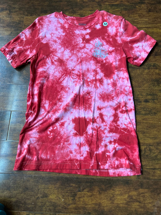 Dyed by hand Tie-Dye Tee’s in Red