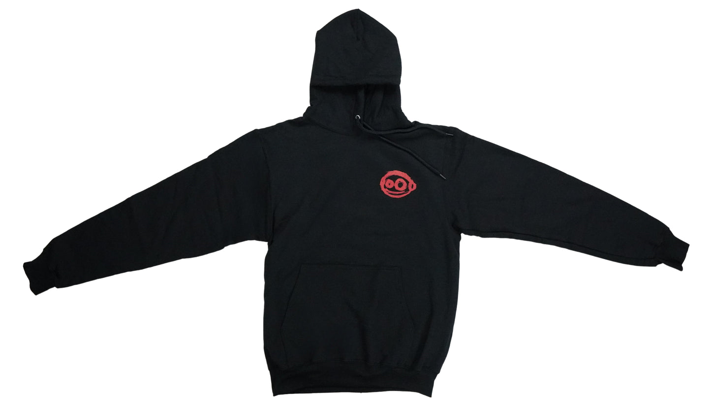 Up2NoGood Mk2 Hoodie in Black and Red