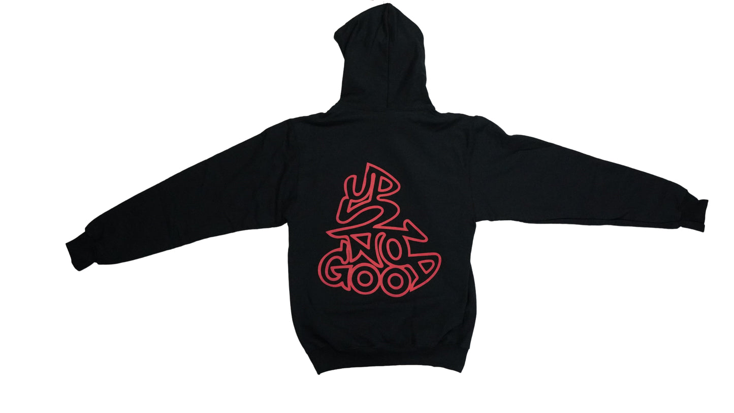 Up2NoGood Mk2 Hoodie in Black and Red