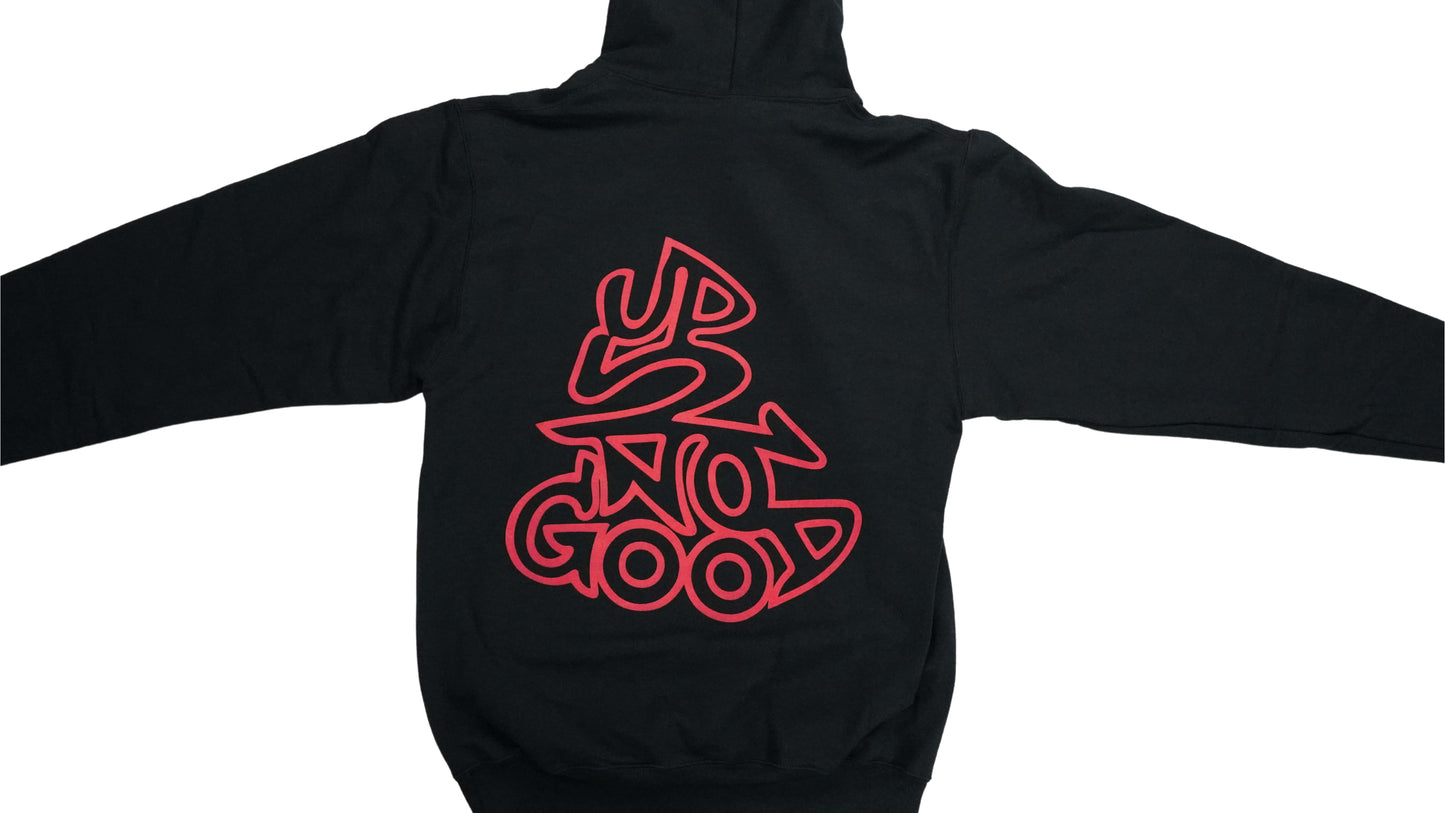 Up2NoGood Mk2 Hoodie in Black and Red