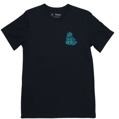 Up2NoGood Small Logo Tee in Black and Sea-Foam